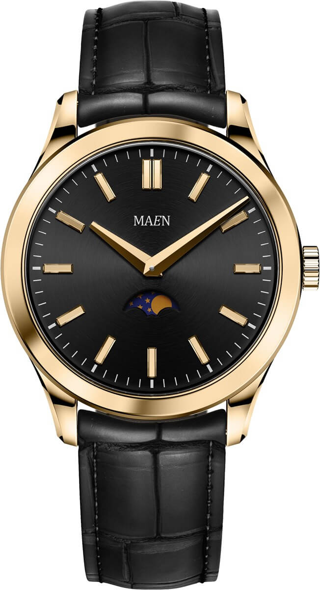 Maen Manhattan 40 Moon Jet Black Gold Polished